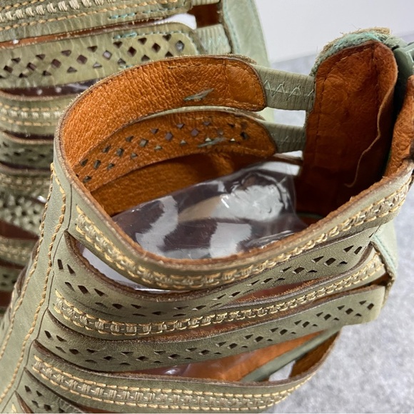 Pikolinos Super Soft Green Leather Gladiator Strappy Heels Women’s Size 8-8.5 - Picture 5 of 12